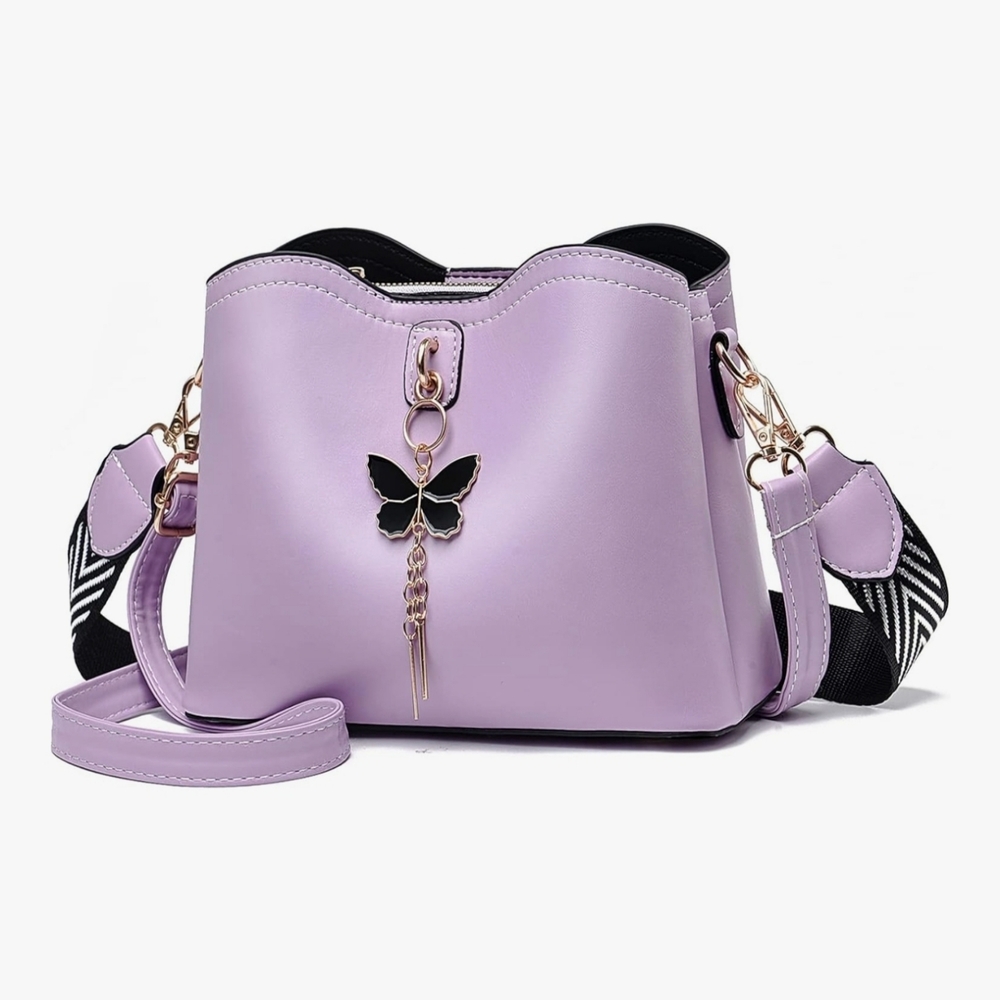 Lavender Butterfly Accent Women's Bag